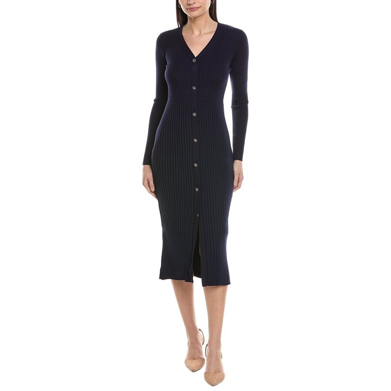 Elie Tahari Womens The Monroe Knit Dress, Navy